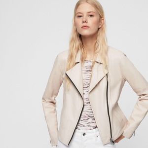 All Saints Vela Biker Jacket in Nude Pink